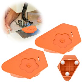 2PCS Magnetic Seam Guide for Sewing Machine, 2025 New Multi-Purpose Tool Polygonal Strong Magnetic Gauge, Polygonal Multifucntional Seam Guide Hemmer with Scale, Sewing Accessories Supplies - Orange