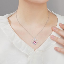 JoycuFF Gifts for Wife from Husband, To My Wife 925 Sterling Silver Love Heart October Birthstone Necklace for Women, Christmas Valentine's Mother's Day Unique Gifts for Wife