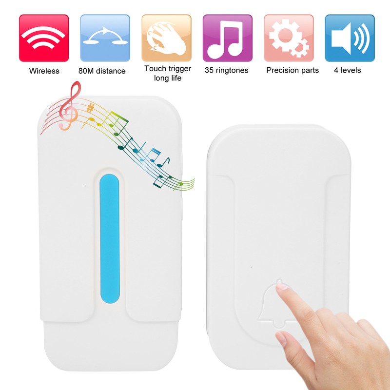 Smart Wireless Doorbell SelfPowered Beeper Remote Induction Waterproof