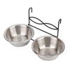 Stainless Steel Dual Hanging Food Water Bowl Feeder with Hook