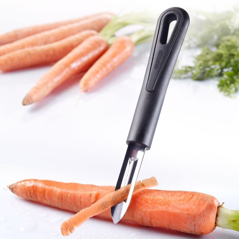 Westmark Gentle, 280622E3 Peelers with Fixed Blade, Plastic/Stainless Steel, Black,