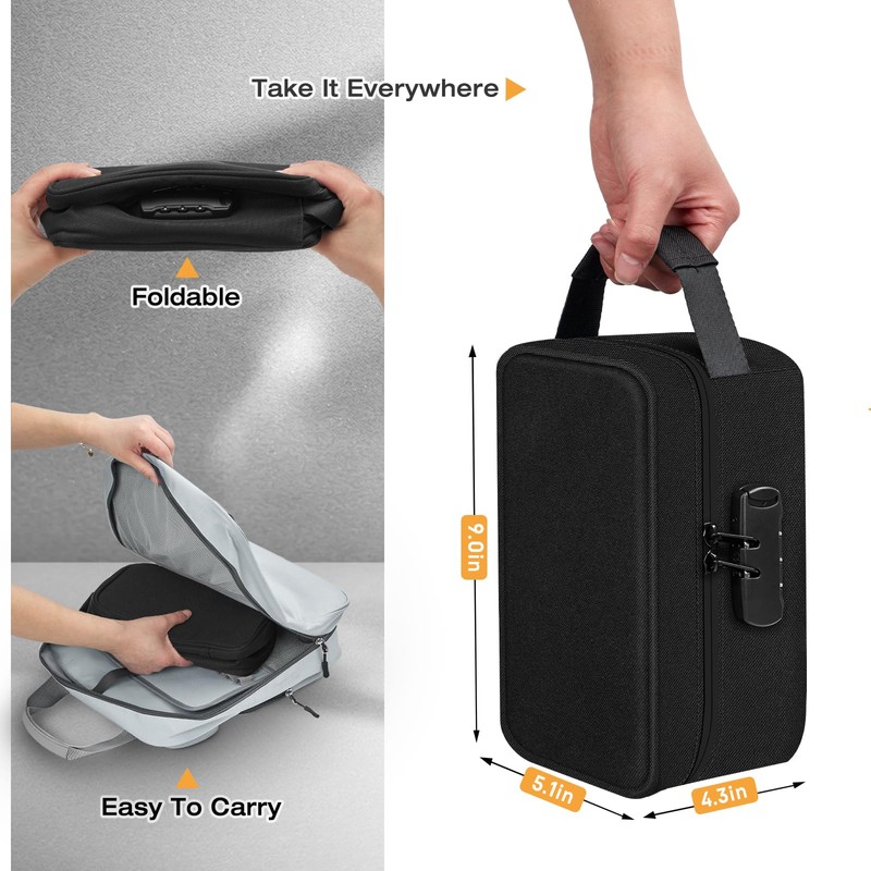 Enbagold Smell Proof Bag with Lock, Smell Proof Container Stash