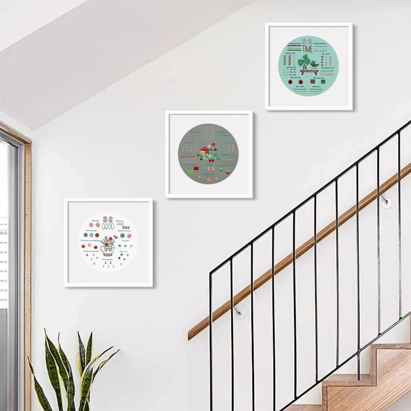 ZUYIST 3 Piece Embroidery Set Adults, Embroidery Kit Floral Pattern