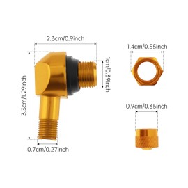 Windance 4pcs 90 Degree CNC Motorcycle Tire Valve Stems for Most Bike 10 mm to11.3 mm Tubeless Tires Easy Installation (Gold)