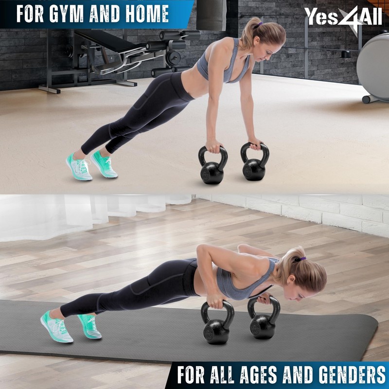 Yes4All 70 lbs Kettlebell Heavy Cast Iron Solid Smooth Handle