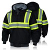 Sicalobo Men's High Visibility Work Jacket, Reflective Waterproof Cashmere Lining