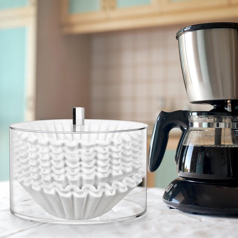 Peohud Coffee Filter Holder, Acrylic Coffee Pod Holder with Lid,