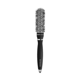 T4B LUSSONI Professional Antistatic Styling Brush with Ribbed Bristles, Black (25 mm)