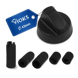 VIOKS Knob/Knob Cooker/Knob/Cooker Handle/Switch Cooker 43 mm Diameter with 5 Adapters Universal for Stove/Oven/Oven – Replacement Parts for Privileg Cooker Knobs/Replacement Buttons/Knobs Stove