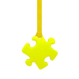 Sensory Oojamabobs - Puzzle pendant chew necklace - Autism - Banana yellow with lanyard (6 designs available!) (54cm, Plain yellow)