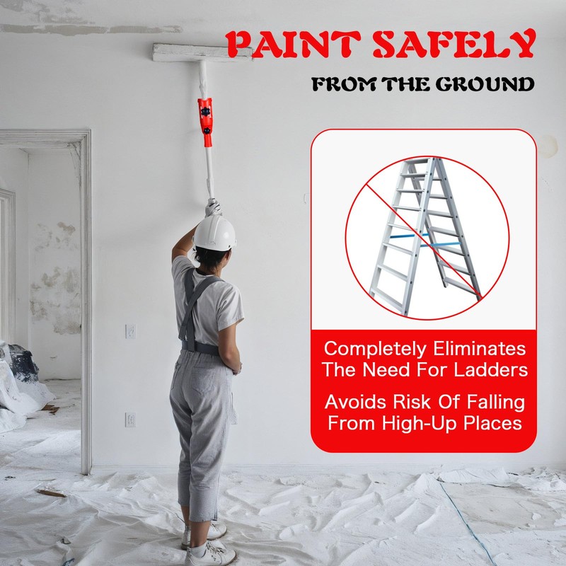 TIESOME Multi-Angle Paint Brush Extender for High Ceiling, Extension Pole