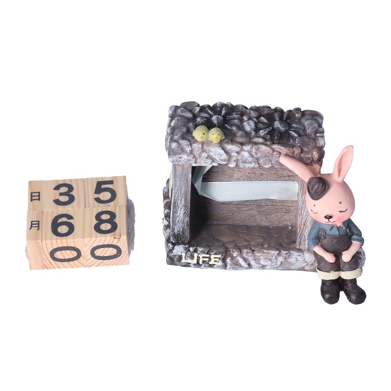 Innovative Rabbits Cabin Calendar Decorative TV Cabinet Decoration for Wedding