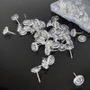 100 Pack Clear Push Pins, Flat Thumb Tacks, Pushpins for