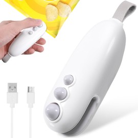 tlidfgeo Mini Folienschweißgerät, 2 in 1 Mini Bag Sealer mit Cutter, Tragbarer USB Wiederaufladbar Tütenverschweißer, Versiegelungsmaschine für Lebensmittellagerung und Konservierung