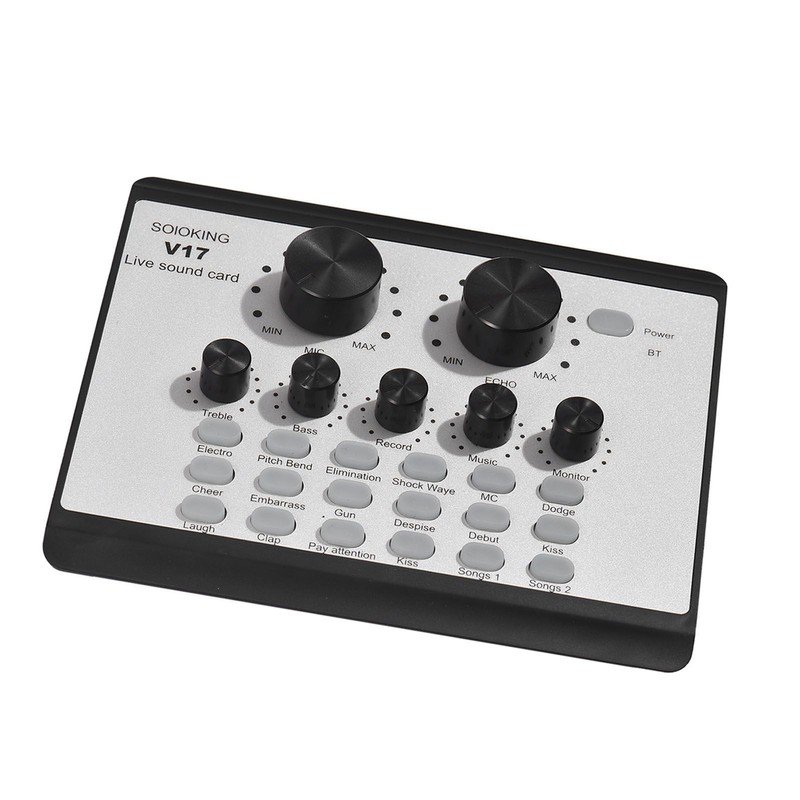 V17 Live Sound Card BT Mini Sound Mixer Multifunctional Voice