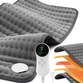 Almohadilla Trmica Elctrica, Manta Termica, Compresas Calientes Terapeuticas, 9 Niveles de Calor y 4 Ajustes de Temporizador con Apagado Automtico,...