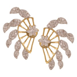 Efulgenz CZ Ear Climber Leaf Ear Crawler Ear Cuff Wrap Earrings for Women and Teen Girls, Valentines Day Gifts for Her, Anniversary Birthday Jewelry for Women Mom Wife Girlfriend, Valentines Jewelry,