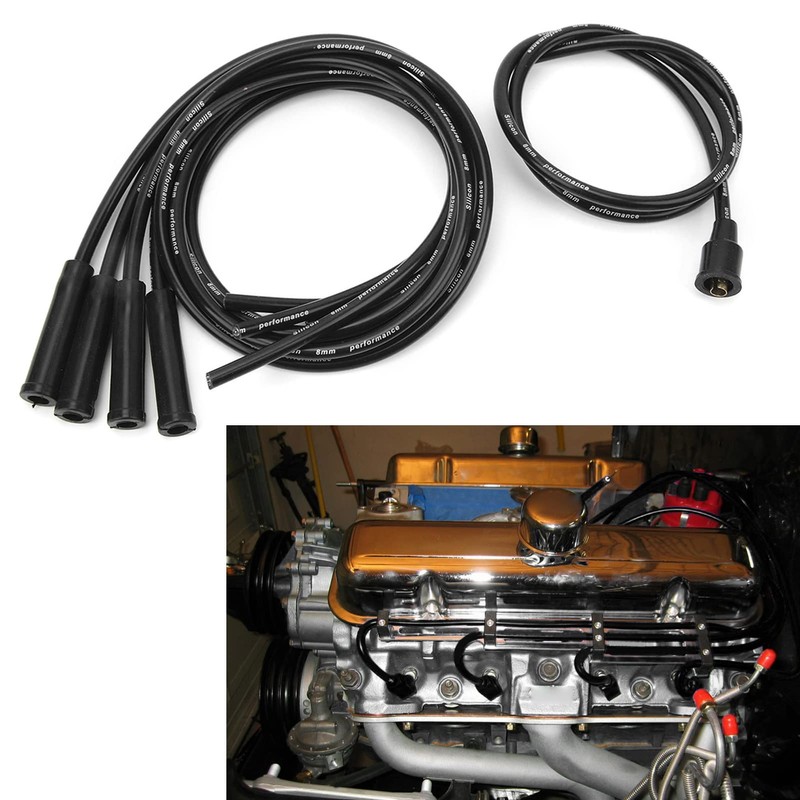 Spark Plug Cable Set, Heavy Duty, 8mm Diameter, High Efficiency