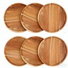YALONG 6 Pack Acacia Wood Round Serving Boards, 12 Inch