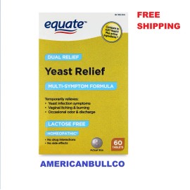 Equate, Yeast Relief, 60 Count, Tablets, Temporarily relieves yeast infection