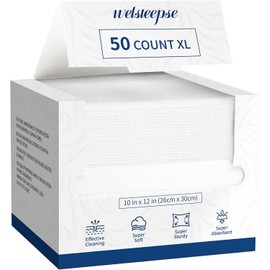 welsteepse Toallitas Faciales Desechables, Desmaquillantes en Seco, Ultrasuaves, 100% de Origen Biológico, 50 Unidades
