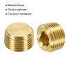 sourcing map Brass Pipe Plug 3/8 NPT Male Thread Hex