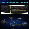 iKKEGOL Underdash OBD2 Splitter Y Cable, 1 Male to 2