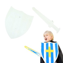 Samurai Armor Sword and Shield Wooden Sword and Shield DIY Kids Wooden Arts and Crafts Kit Handcrafted Sword and Shield Unique Sword Practice Swordplay kit with