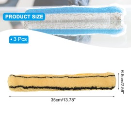 sourcing map Microfiber Scrubber Replacement Head 14.57 Inch for Window Glass Marble Wall Home Bathroom, Yellow Pack of 3