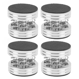 Speaker Isolation Feet Shock Absorbing Prevent Slip Spring HiFi Speaker Stand for Amplifier Turntable Subwoofer 4pcs Silver