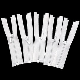 sempiterno 2.8 inches (7 cm) Doll Open Zipper, Ultra Small, 0# Mini Zipper, Doll Clothes, Doll Clothes Accessories, DIY Craft Accessories, Pack of 5 (White 1)