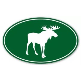 AK Wall Art Moose Oval Car Vinyl Sticker - SELECT SIZE - (A) X-Small: 3"