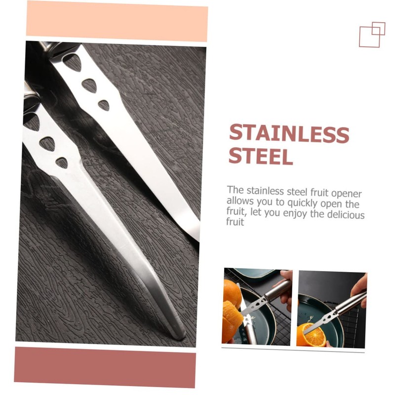 STOBAZA 4 Pack Stainless Steel Orange Peelers Easy to Use