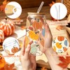 Fall Cups, 16oz Autumn Pumpkin Iced Coffee Glass Cup with