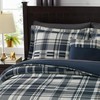 MaiRêve Full Size Comforter Set Navy Blue, Plaid Design Comforter