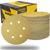 50 Pack 6 Inch 6 Hole Gold Sanding Discs -