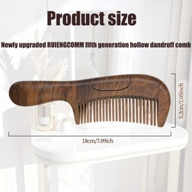 RUIENGCOMM The newly upgraded fifth generation Hollow Comb Temperate Hair Care Brush Detangling Exfoliating Comb for Various Hair Types and Populations Promote Healthy Scalp and Shiny Hair
