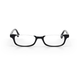 eyebobs - What Inheritance? | Premium Reading Glasses for Men and Women | Half-Rim Frames for Average Faces, Black, 2.00