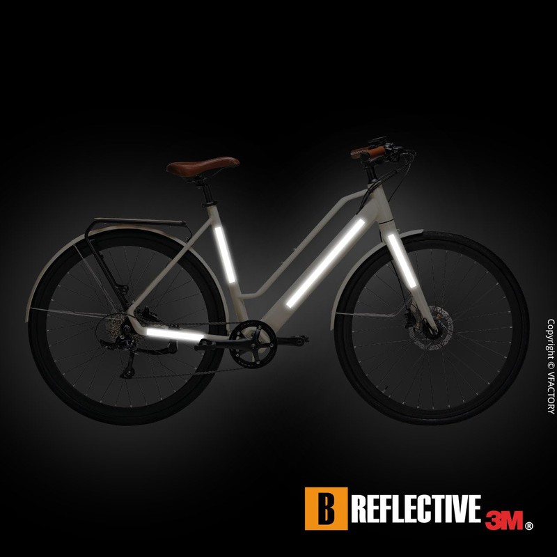 B REFLECTIVE - Kit 8 Stickers Retro Reflective Tape Scooter,