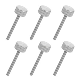 MECCANIXITY 6 PCS M3 x 30mm Flat Knurled Head Thumb Screws,304 Stainless Steel Fully Threaded Thumbscrew Bolts Fasteners for Home Appliances Lighting Electronic Equipment and Industry