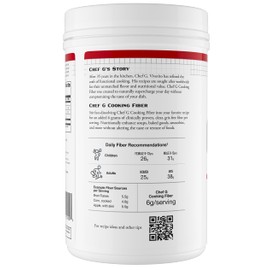Chef G's Cooking Fiber (90 Serving) - Made with Sunfiber® | No Taste, Odor, or Grit | All natural & Gluten Free | Non GMO Project Verified, Low FODMAP, Certified Glyphosate Residue Free, Vegan