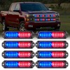 Nilight 8PCS Led Strobe Lights 12LED Red Blue Emergency Light