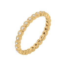 NOELANI 2030181 Women's Ring 925 Sterling Silver with Synthetic Zirconia Gold Comes in Jewellery Gift Box, Metal, Cubic Zirconia