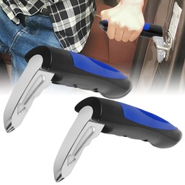 2Pcs Car Door Assist Handle Vehicle Support Handle for Elderly 2 in 1 Car Door Latch Assist Grab Bar Window Breaker Portable Automotive Car Handle Assist for Getting in and Out of Car (2, Blue)