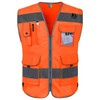 TCCFCCT Reflective Vest 9 Pockets High Visibility Safety Vest for