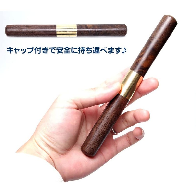 Ebony Ice Pick Stainless Steel Wooden Handle with Cover for