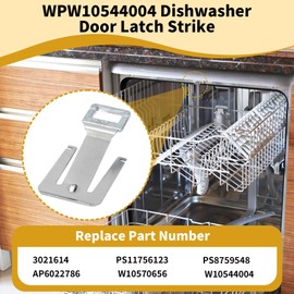 WPW10544004 Dishwasher Door Latch Strike Replacement Compatible With Whirlpool Kenmore WDF520PADM WDT730PAHZ WDT720PADM, W10544004 Door Strike Replaces AP602278 3021614 PS11756123 W1057065