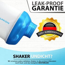 Amityunion Protein Shaker Deluxe 400 ml, Leak-Proof, BPA-Free Fitness Cup with Sieve and Scale for Creamy Whey Powder Shakes, Isolates, Sports Concentrates