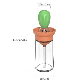 TINMIX Oil Dispenser with Brush - Glass Olive Oil Dispenser for Kitchen, 2 IN 1 Oil Dispenser Bottle with Silicone Basting Brush for Cooking Vinegar Sauce BBQ Grill Frying, T-OB21, Green