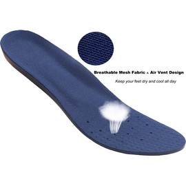 Plantillas de espuma viscoelástica para zapatos para hombres y mujeres niños, negro/azul marino, M (hombres 6-9/mujeres 7-11)